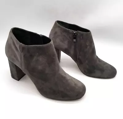 Via Spiga Womens Gray Suede Round Toe  Heel Ankle Booties Size 8 M • $29.74