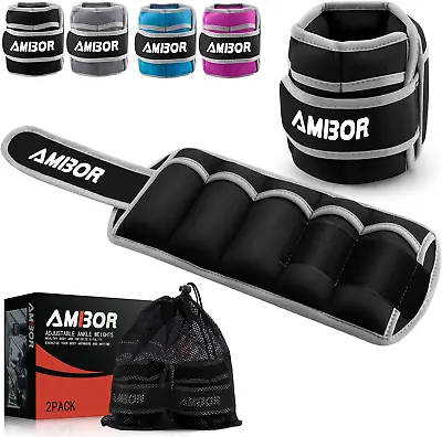 Ankle Weights 1 Pair 2 3 4 5 Lbs Adjustable Leg Weights Strength Training Ankl • $19.66