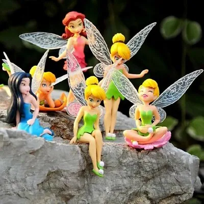 6PCS Dollhouse Miniature Pixie Flower Fairy Figurine Beautiful Garden Decor Toy • $9.17