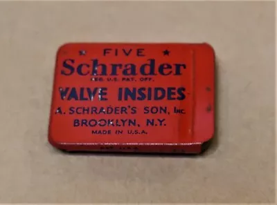 Vintage Schrader Five Valve Insides Cores & Tin Never Used • $12.80