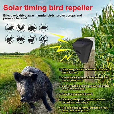 Solar Motion Sensor Alarm Animal Repellers13 Sound Effects Outdoor Waterproof  • $13.79