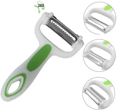 3 In 1 Peeler Slicer Shredder Peeling Tool Straight Serrated Julienne Blades Kit • £3.99