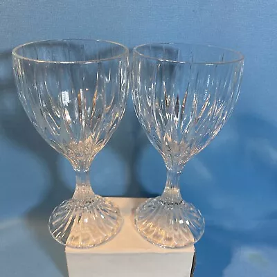 Mikasa Crystal PARK LANE Set Of 2 Wine Goblets Glasses 6 3/8  • $25