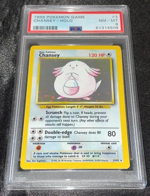 $25 • Buy PSA 8 Chansey Holographic - Base Set - 3/102 - Pokemon Card