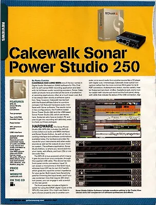 Cakewalk Sonar Power Studio 250 Original Print Ad • £8.12