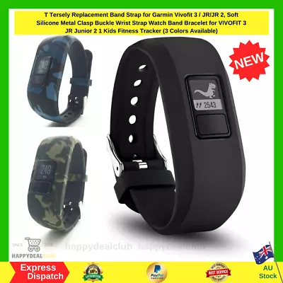 $12.85 • Buy TERSELY Replacement Band Strap For Garmin Vivofit 3 / JR/JR 2, Soft Silicone Met