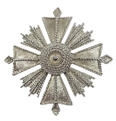 Vintage Monet Silvertone Maltese Cross Brooch Pin • $19.99