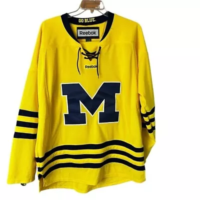 Reebok Oversized Michigan Long Sleeve Performance Jersey Laced Neckline XL • $25