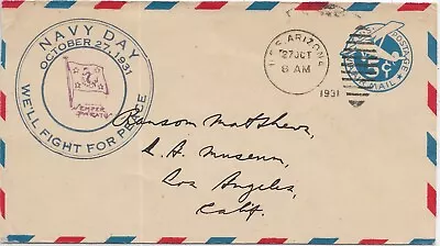 USS Arizona BB-39 To Los Angeles Ca 1931 Navy Day (N7718) • $25