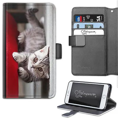 $36.30 • Buy Grey Kitten Cat PU Leather Wallet Phone Case;Side Flip Case;Cover