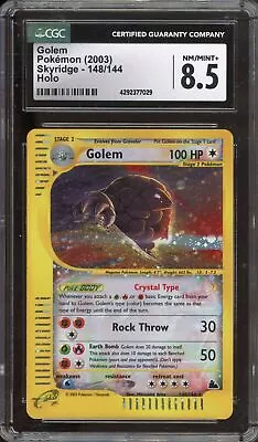 Pokemon Golem Skyridge Crystal Holo Rare #148 CGC 8.5 • $152.50