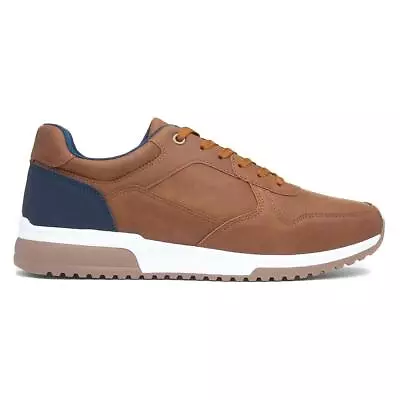 Beckett Mens Shoes Tan Adults Lace Up Casual Gripped Comfortable Emlyn SIZE • £16.99