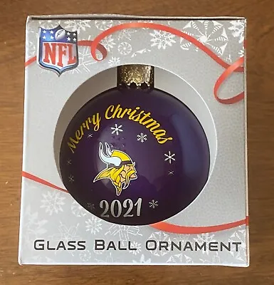 Minnesota Vikings 2021 Glass Ball Christmas Ornament - NEW - FREE SHIPPING • $8.54