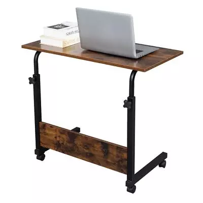 Rolling Laptop Desk Adjustable Table Angle & Height Laptop Stand Cart Computer • $35.99