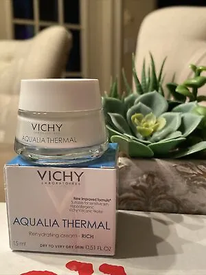 Vichy Aqualia Thermal Rehydrating Cream RICH Dry Skin 15ml/0.51oz TRAVEL SIZE • $10.88