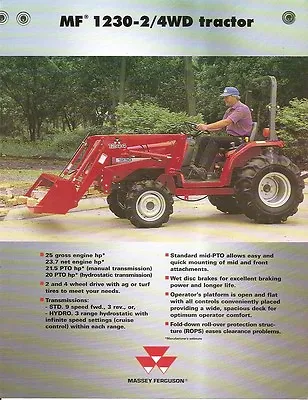Farm Tractor Brochure - Massey Ferguson - MF 1230 2/4WD - 1999 (F1855) • $7.92