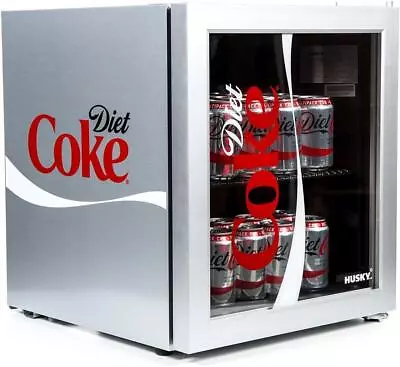 Husky HUS-HY209 Diet Coke Design Mini Fridge/Drinks Cooler Refrigerator - Silver • £186.99