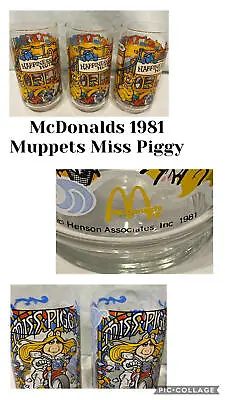 Vtg McDonalds 1981 Collector Glasses Lot 5 MISS PIGGY Great Muppet Caper Hotel • $48.97