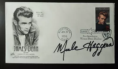 James Dean First Day Cover Signed By Country Star Merle Haggard.  Lifetime Coa. • $133