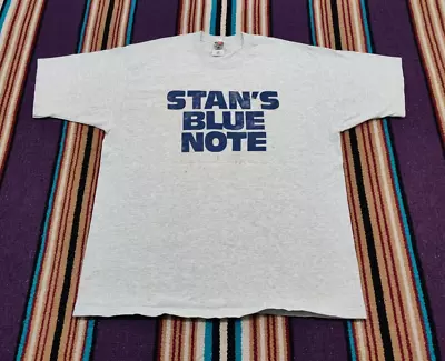 Vtg 90's Stan's Blue Note Dallas Texas Distressed Gray T Shirt Size XL USA Made • $14.99