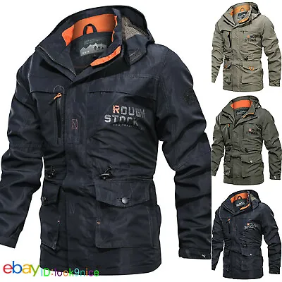 Men's Waterproof Military Jacket Hooded Breathable Spring Outdoor Tactical Coat • $45.77