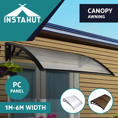 Instahut Window Door Awning Door Canopy Patio Shade 1-6M Rain Cover Sun Shield • $76.95