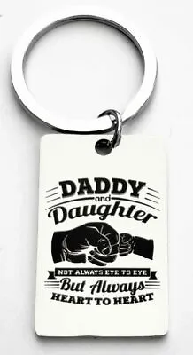 Daughter Dad Heart To Heart LOVE QUOTE Keychain • $9.12