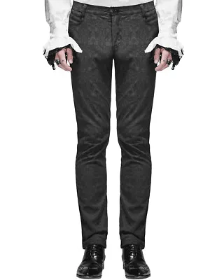 Devil Fashion Mens Trousers Pants Black Brocade Gothic Steampunk VTG Aristocrat • $55.94