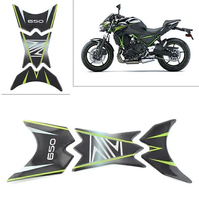 Rubber 3D Tank Pad Protector Decal Sticker Vehicle For Kawasaki Z650 UK Stock ET • £9.52