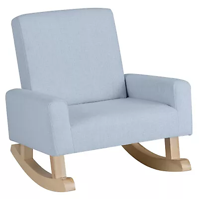 Kids Rocking Chair Children Armchair Linen Upholstered Sofa W/ Solid Wood Legs • $79.95