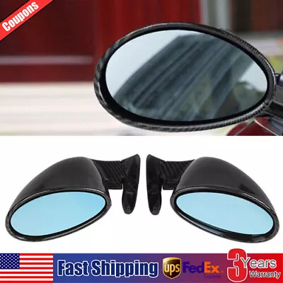 F1 Style 2Pcs/Set Racing Car Side Wing Rear View Mirrors Carbon Fiber Look • $33.84