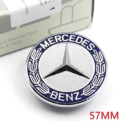 Blue For Mercedes Benz Flat Laurel Wreath Hood Emblem W204 W212 W210 W220 57MM • $19.99