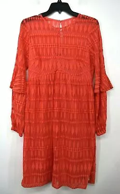 $39.68 • Buy Trina Turk Womens Wynton Long Sleeve Lace Dress Round Neck Red 4 NWT $188