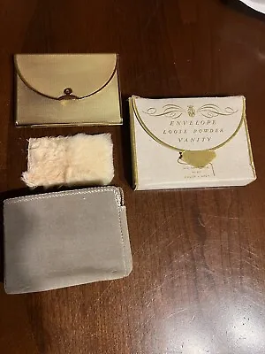 VINTAGE 1950'S COTY TRI-FOLD GOLD  ENVELOPE COMPACT  W/BOX & OTHER • $60