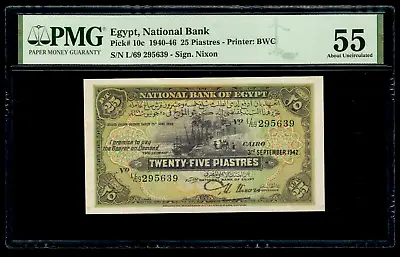 $7.01 • Buy Egypt- 1942 - 25 Piastres - P-10c - PMG Graded AUNC 55
