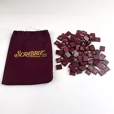 Red Scrabble Tiles Deluxe Turntable 2001 Burgandy Maroon Letter Replacement Tile • $19.99