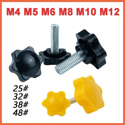 £1.62 • Buy Rosette Thumb Screws M4 M5 M6 M8 M10 M12 Plastic Knob Bolts Star Knob Thumbscrew