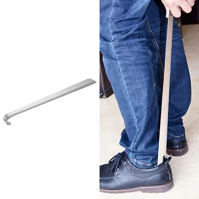 16'' Inch Extra Long Handled Metal Shoe Horn Heavy Duty Shoe Helper Shoe Spoon • £7.99