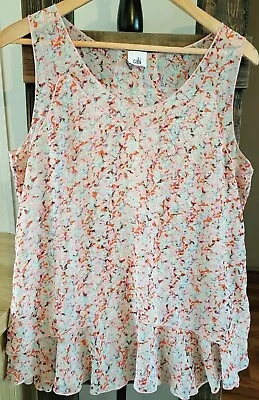 Cabi Large Flowy Tank Blouse Tiered Lightweight Spring Summer • $6