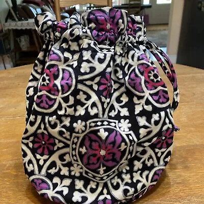 Vera Bradley Ditty Bag CANTERBURY MAGENTA Black White Pink Gray • $12