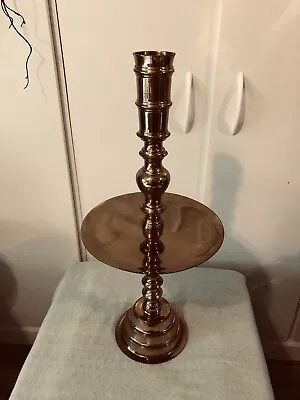 SIAM Vintage 20 1/4  Brass Altar Floor Candle Holder Church Candlestick Pillar • $79.99