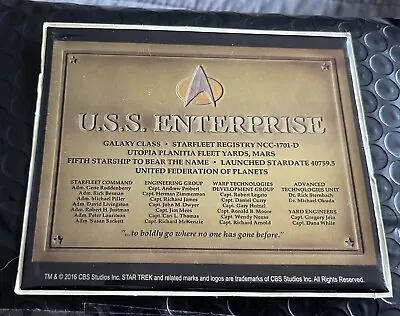 $9.96 • Buy Star Trek The Next Generation USS Enterprise D Dedication Plaque Sticker