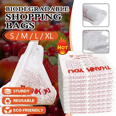 (UP 2000pcs) Shopping Carry Bags Biodegradable Recyclable Retail Bag Reusable • $316.99