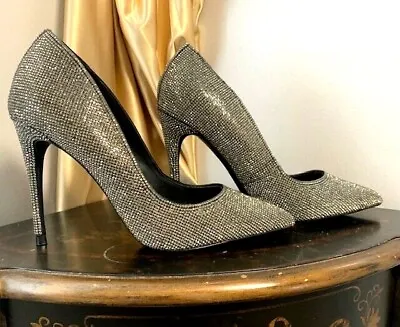 99.00$ Steve Madden BLK/ Pewter Silver Daisie Shoes Size 8 NEW • £42.19