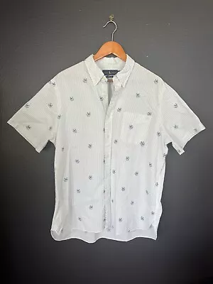 Polo Ralph Lauren Shirt Men's XL Seersucker Anchor Dog Short Sleeve Button Down • $24.98