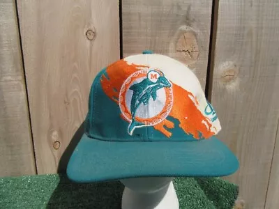 Vintage NFL Pro Line Logo Athletics Miami Dolphins Splash Baseball Hat Cap • $52