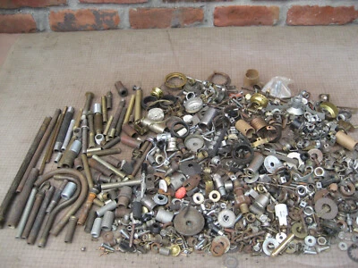 $20 • Buy Lot Of VTG Steel Metal Tubes Screws Chandelier Lamp Light Old Rusty Scrap Parts