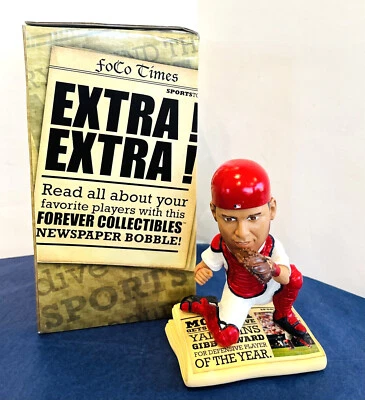 $750 • Buy Yadier Molina 2014 St. Louis Cardinals ~ Defensive POY Newspaper ~ Bobblehead