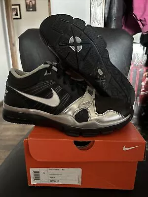 Nike Air Trainer 1.2 Mid Black Silver Manny Pacquiao 407766-011 Sz 12 • $22.95