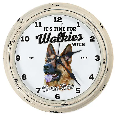 Personalised Kitchen Clock German Shepard Round Wall Hanging Dog Home Gift DC20 • £22.95